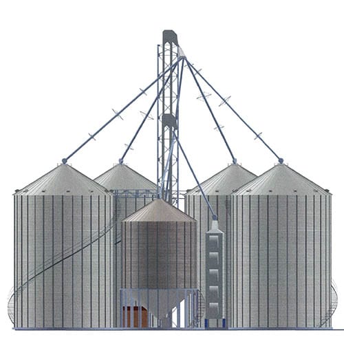 CAD design of grain storage system